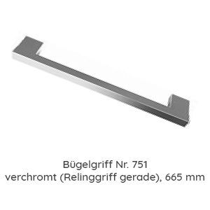 Griffvariante: 751 Relinggriff gerade, verchromt 665 mm Länge