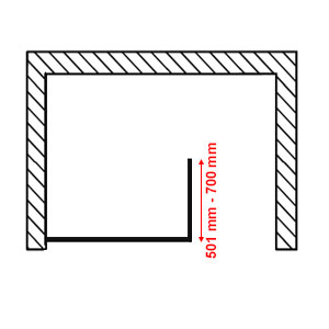 Tiefe: 501 mm bis 700 mm