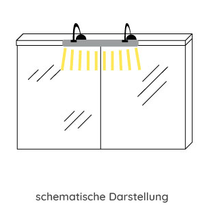 Aufsatzleuchte Spiegelschrank: 120 cm, 16,8 Watt, mit LED-Mini-Stecker, ohne Schalter
