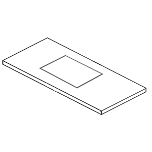 Ausschnitt Waschtischplatte: mittig für Nizza 390 mm ohne Armaturlochbohrung