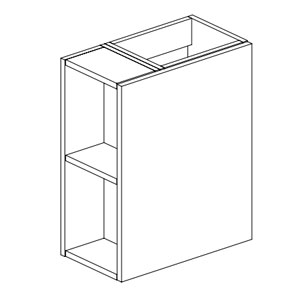 Ausführung Waschtischunterschrank: Türanschlag rechts, offene Fächer links, Becken links