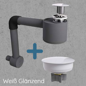 Ablaufsystem: Clean Flow Siphon mit Push-to-Open und Überlaufschutz