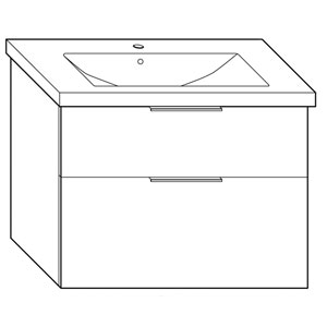 Ausführung Waschtisch mit Unterschrank: 83 cm, aus Keramik