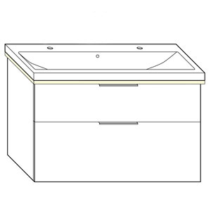 Ausführung Waschtisch mit Unterschrank: 103 cm, aus Keramik, inkl. Waschtisch-Beleuchtung