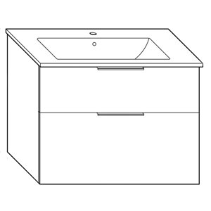 Ausführung Waschtisch mit Unterschrank: 82 cm, aus Keramik