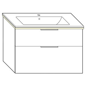 Ausführung Waschtisch mit Unterschrank: 92 cm, aus Keramik, inkl. Waschtisch-Beleuchtung