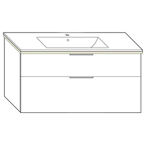 Ausführung Waschtisch mit Unterschrank: 122 cm, aus Keramik, inkl. Waschtisch-Beleuchtung