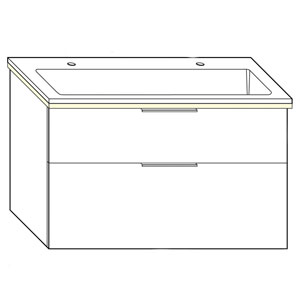Ausführung Waschtisch mit Unterschrank: 102 cm, aus Mineralguss, inkl. Waschtisch-Beleuchtung