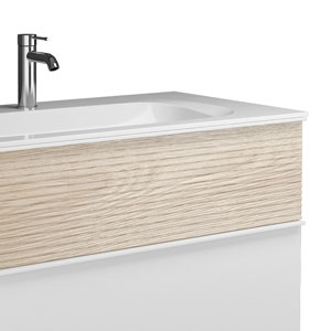 Ausführung Waschtisch mit Unterschrank: mit Plisséefront - Eiche Dekor Cashmere