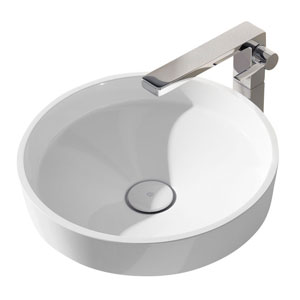 Aufsatz-Waschtisch: Mineralguss - B / H / T: 45 / 16 / 45 cm