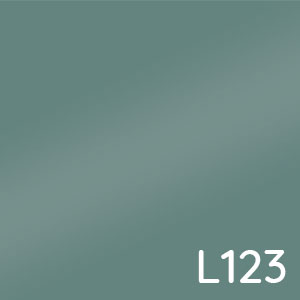 Front- und Korpusfarbe: Salbeigrau Hochglanz