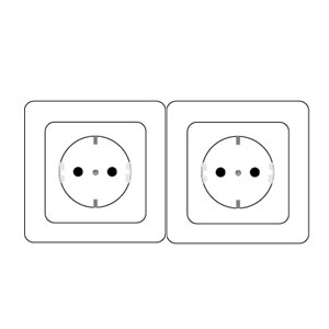 Zusatzsteckdose Spiegelschrank: Doppelsteckdose Standard Ausführung