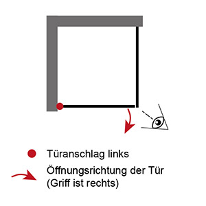 Anschlag Drehtür: Links