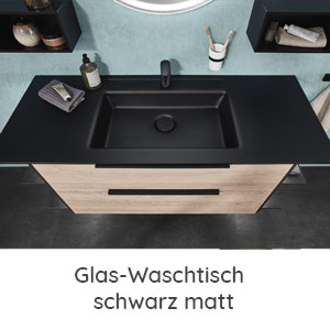 Waschtisch-Typ / -Farbe: Glas-Waschtisch schwarz matt