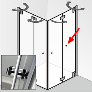 Zusatzgriff: mit zusätzlichen Knaufgriff am 2. Türelement - rechts