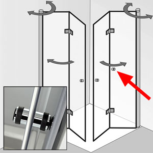 Zusatzgriff: mit zusätzlichen Knopfgriff am 2. Türelement - rechts