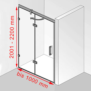 Breite / Höhe: bis 1000 mm / 2001 - 2200 mm