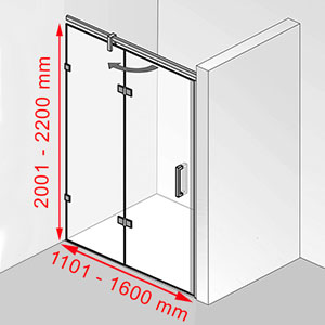 Breite / Höhe: 1101 - 1600 mm / 2001 - 2200 mm