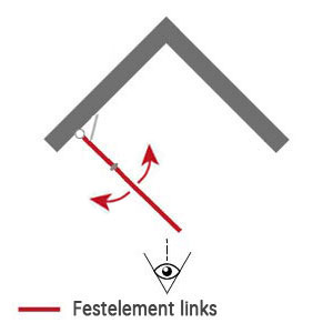 Anschlag: links - Drehtür an Festelement