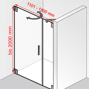 Breite / Höhe: 1101 - 1800 mm / bis 2000 mm
