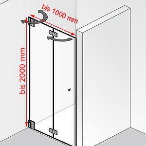 Breite / Höhe: bis 1000 mm / bis 2000 mm