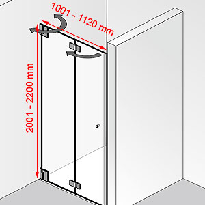 Breite / Höhe: 1001 - 1120 mm / 2001 - 2200 mm