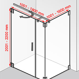 Breite / Tiefe / Höhe: 1001 - 1800 mm / 1001 - 1600 mm / 2001 - 2200 mm
