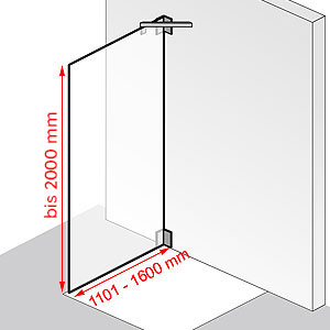 Breite / Höhe: 1101 - 1600 mm / bis 2000 mm