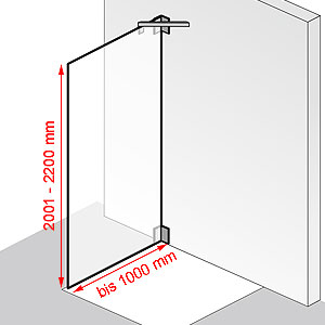 Breite / Höhe: bis 1000 mm / 2001 - 2200 mm