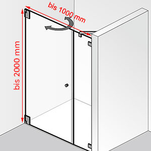 Breite / Höhe: bis 1000 mm / bis 2000 mm
