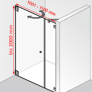 Breite / Höhe: 1001 - 1100 mm / bis 2000 mm