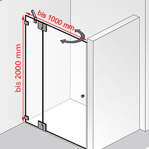 Breite / Höhe: bis 1000 mm / bis 2000 mm