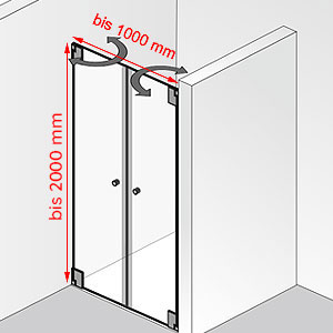 Breite / Höhe: bis 1000 mm / bis 2000 mm