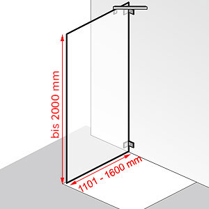 Breite / Höhe: 1101 - 1600 mm / bis 2000 mm