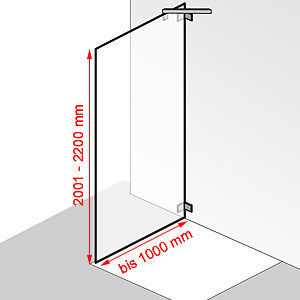 Breite / Höhe: bis 1000 mm / 2001 - 2200 mm
