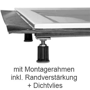 Montage-Set: mit Montagerahmen, Füßen, Randverstärkung und Dichtvlies