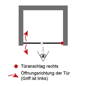Anschlag Drehfalttür: Rechts (für Nische)