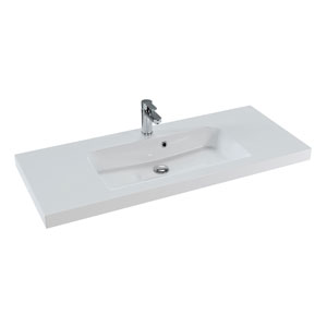 Waschtisch-Typ / -Farbe: Mineralmarmor, Weiß, integrierter Überlauf