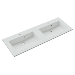 Waschtisch-Typ / -Farbe: Solid Surface Doppelwaschtisch - Breite: 153 cm