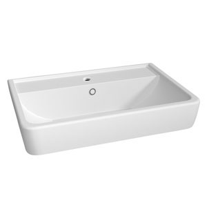 Waschtisch-Typ: 60 cm - 2x Duru, Keramik, integrierter Überlauf