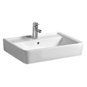 Waschtisch-Typ: 65 cm - 2x Geberit Renova Plan, Keramik, integr. Überlauf