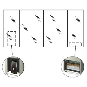 Ausführung Spiegelschrank: Platz für Kosmetik-Tuchbox re, Platz für Seifenspender li