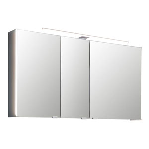 Ausführung Spiegelschrank: Große Tür rechts, kleine Türen links