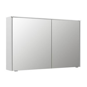 Ausführung Spiegelschrank: Große Tür links, kleine Tür rechts