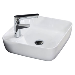 Waschtisch-Typ: 43 cm - 2x Keramik, Zwangsablauf