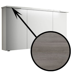 Spiegelschrank-Beleuchtung: TwinLED, 9,5 Watt, 142 cm - Graphit Struktur quer NB