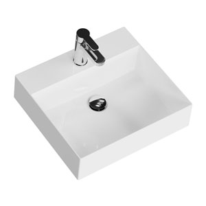 Waschtisch-Typ: 50 cm - 2x ELEGANCE Squared, Keramik, Zwangsablauf