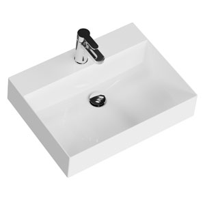 Waschtisch-Typ: 60 cm - 2x ELEGANCE Squared, Keramik, Zwangsablauf