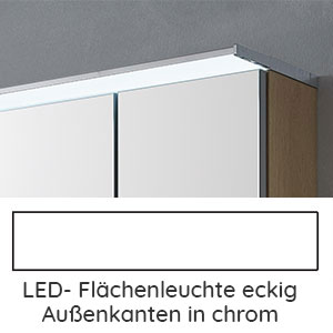 Aufsatzleuchte: eckig, Außenkanten chrom, 24,4 Watt, 160 cm Breite