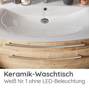 Waschtisch-Typ / -Farbe: Keramik Weiss 1220 mm Breite ohne LED-Beleuchtung